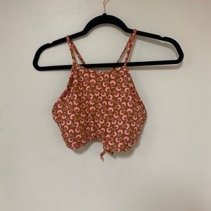 Aerie High Neck Floral Bikini Top